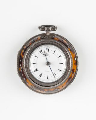 Englische Spindeltaschenuhr mit Schildpatt Übergehäuse - Schmuck & Uhren