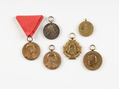 Konvolut 6 Militärverdienstmedaillen Kaiser Franz Josef - Arte e antiquariato