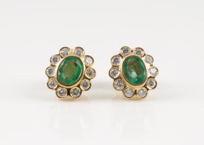 Brillant Smaragd Ohstecker - Jewellery & watches