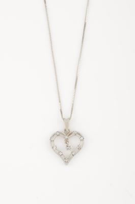 Diamant Herz Anhänger mit Venezianerhalskette - Schmuck & Uhren