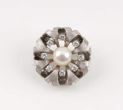 Diamant Kulturperlen Damennadel - Jewellery & watches