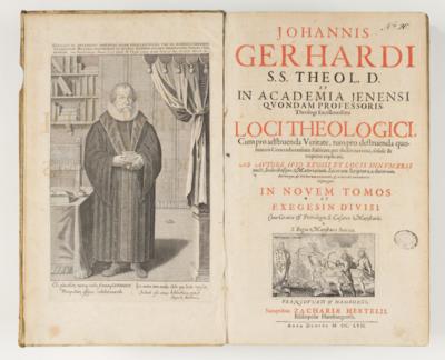"Loci Theologici" (Thelogische Lehren), Johannis Gerhardi, Hamburg/Frankfurt, 1657, 9 Bände in 3 Büchern - Dipinti