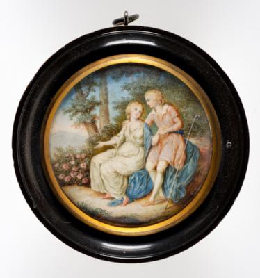 Miniatur "Bukolische Szenerie", 19. Jahrhundert - Bilder & Zeitgenössische Kunst