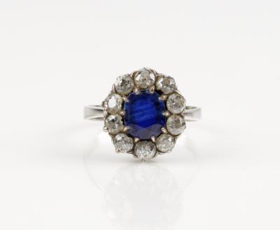 Altschliff Brillant Saphir Ring - Art & Antiques