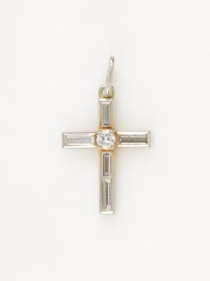 Brillant Diamant Kreuz Anhänger - Schmuck & Uhren