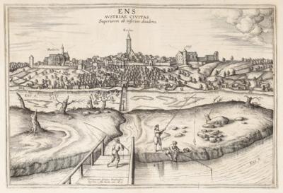 Ansicht von Ens, Georg Hoefnagel (Antwerpen 1542-1600 Wien), 1617 - Umění a starožitnosti