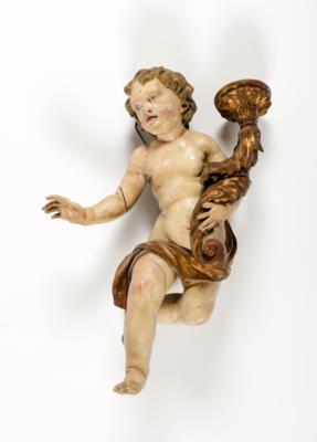 Fliegener Engel als Leuchterfigur im Barockstil, 18./19. Jahrhundert - Arte e antiquariato