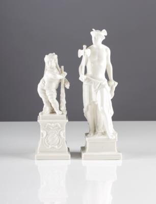 Hermes  &  Putto als Herkules, Porzellanmanufaktur Nymphenburg, 20. Jahrhundert - Umění a starožitnosti