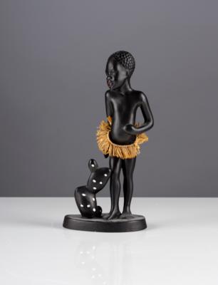 Kind aus Afrika, Gmundner Keramik, um 1950/60 - Arte e antiquariato