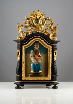 Kleine barocke Aufsatzvitrine mit Mariazeller Wallfahrtsmadonna, 18. und 19. Jahrhundert - Art & Antiques