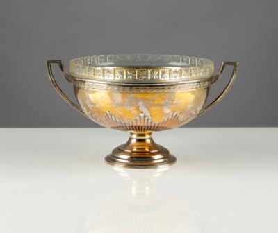 Silber Aufsatzschale mit Glaseinsatz, Fa. Wilkens, Deutschland, um 1909 - Arte e antiquariato