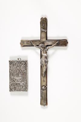 Silber Kruzifix  &  Ikone, um 1900 - Arte e antiquariato