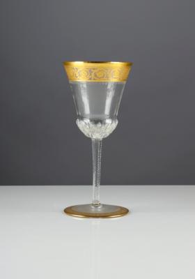 Übergroßes Weinglas - Pokal "Thistle Gold", Cristalleries de Saint Louis, Paris, Entwurf um 1908 - Umění a starožitnosti