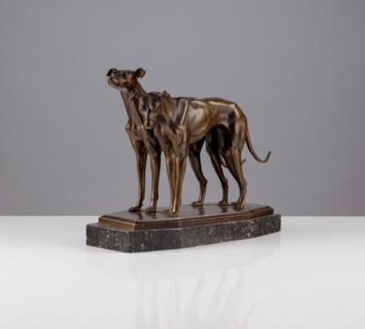 Zwei Windhunde, Franz Mazura, Wien, um 1900/1920 - Arte e antiquariato