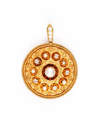 Diamant-Perlenangehänge 2. Hälfte 19. Jh. - Autumn auction