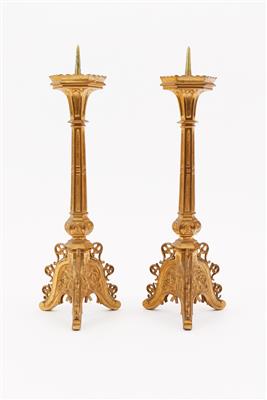 Paar Kerzenleuchter in klassizistischer Stilform Ende 19. Jh. - Kunst und Antiquitäten