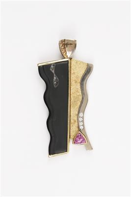 Turmalin-Onyx-Brillantangehänge - Kunst und Antiquitäten