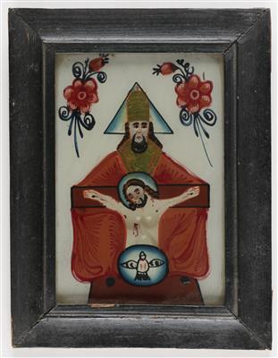 Hinterglasbild, Gnadenstuhl, Sandl in Oberösterreich, 19. Jahrhundert - Spring auction