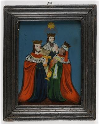 Hinterglasbild, Heilige drei Könige mit Stern der Weisen, frühes Sandl, Anfang 19. Jahrhundert - Spring auction