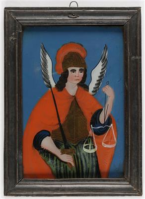 Hinterglasbild, Hl. Erzengel Michael, Sandl in Oberösterreich, 19. Jahrhundert - Spring auction