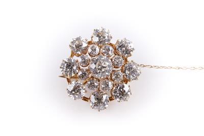 Altschliffbrillantbrosche zus. ca. 6,50 ct, Arbeit um 1900 - Autumn auction I