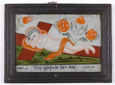 Hinterglasbild "Das schlafende Jesukind", frühes Sandl, 1. Hälfte 19. Jahrhundert - Autumn auction II