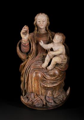 Thronende Maria Immaculata mit segnendem Christuskind, Oberitalien, 2. Hälfte 17. Jahrhundert - Asta di autunno II