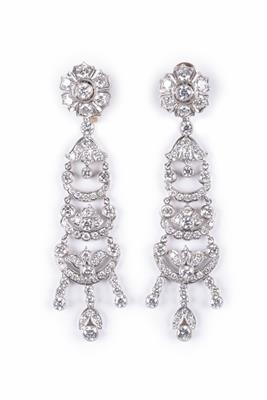 Brillantohrclips im Stile des Art Deco zus. ca. 12,50 ct - Asta di autunno