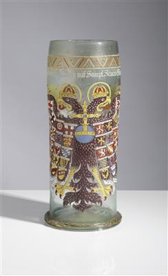 Stangenglas mit großem Wappen des Heiligen-Römischen-Reiches, datiert 1645 - Spring Auction