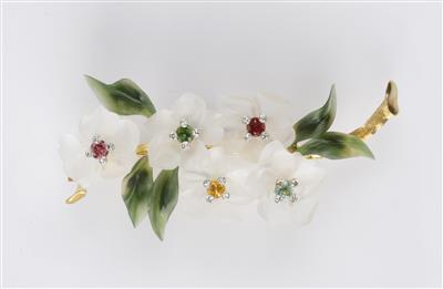 Diamant Blütenbrosche - Herbstauktion