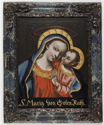 Gnadenbild der Hl. Maria mit Christuskind - "Mutter vom guten Rat", süddeutsch/österreichisch, 18. Jahrhundert - Frühlingsauktion