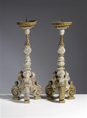 Paar spätbarocke Altarleuchter, Ende 18. Jahrhundert - Autumn auction