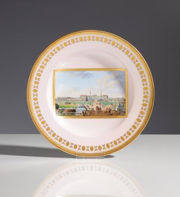 Bildteller "Schloss Schönbrunn", Kaiserliche Porzellanmanufaktur, Wien, um 1801 - Aukce podzim