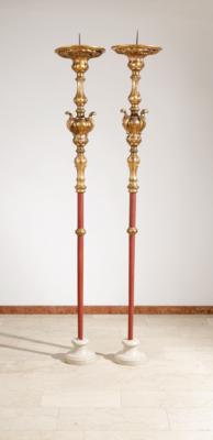 Paar hohe Kandelaber, sog. Torcheren, 18./19. Jahrhundert - Fall Auction