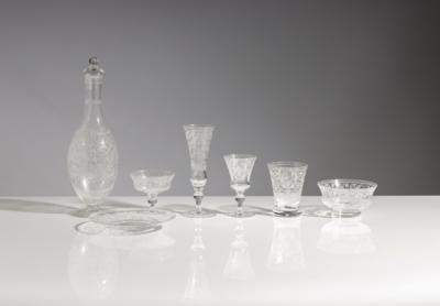 Trinkglasserviceteile, Entwurf Stefan Rath um 1905, Fa. J. & L. Lobmeyr, Wien - Podzimní aukce