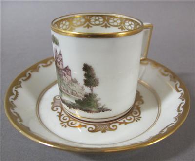 Mokkatasse mit Untertasse, Fa. Augarten Wien, 20. Jhdt. - Antiques, art and jewellery