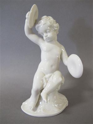 "Musizierender Putto mit Tschinelle", Nymphenburg, 20. Jhdt. - Arte, antiquariato e gioielli