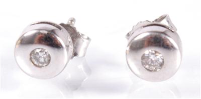 2 Brillant-Ohrstecker zus. ca. 0,10 ct - Antiques, art and jewellery