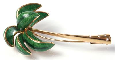 Brillantbrosche "Palme" - Antiques, art and jewellery