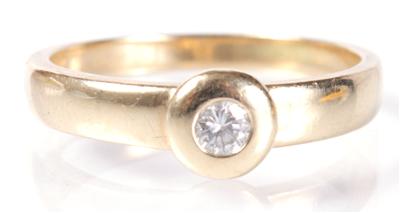 Brillantring ca. 0,10 ct - Antiques, art and jewellery