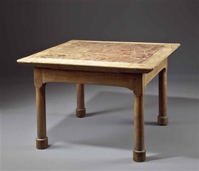 Klassizistischer Tisch wohl eines Tiroler Bäckers mit massiver Marmorplatteneinlage des 17. Jhdts. - Antiques, art and jewellery