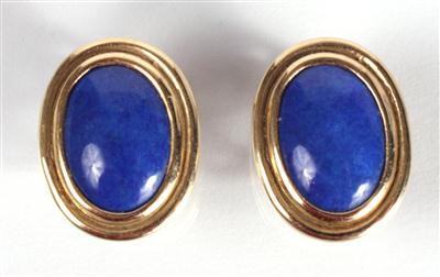 2 Lapislazuliohrsteckclipse - Antiques, art and jewellery