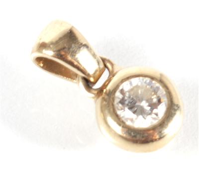 Brillantanhänger ca. 0,25 ct, - Kunst, Antiquitäten und Schmuck