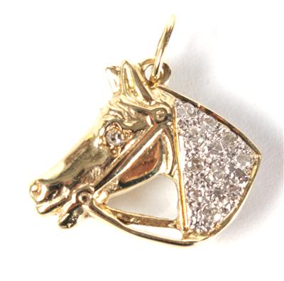 Diamantangehänge "Pferdekopf"zus. ca. 0,10 ct - Um?ní, starožitnosti, šperky