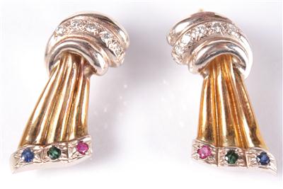 2 Brillantohrsteckgehänge zus. ca. 0,40 ct, - Antiques, art and jewellery