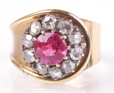 Diamantrautendamenring - Antiques, art and jewellery