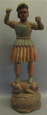Männliche Figur auf Frau stehend (Hl. Georg?), Kolonialstil, 19. Jhdt. - Antiques, art and jewellery