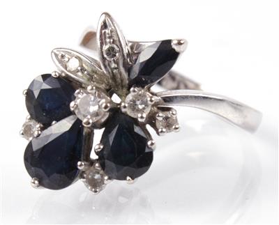 Brillant-Diamantdamenring zus. ca. 0,25 ct, - Kunst, Antiquitäten und Schmuck