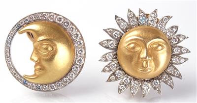 2 Brillantohrsteckclipse zus. ca. 1,55 ct, - Kunst, Antiquitäten und Schmuck