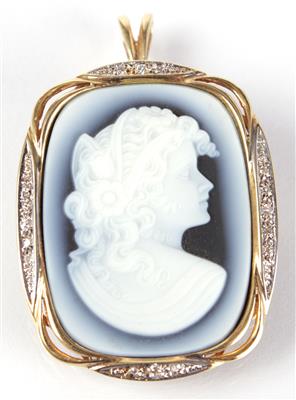 Diamantanhänger zus. 0,10 ct - Antiques, art and jewellery